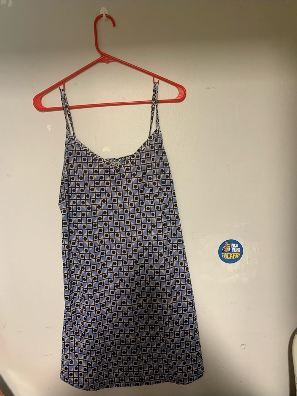 Blue Geometric Slip Dress - Women's Sleeveless Dress